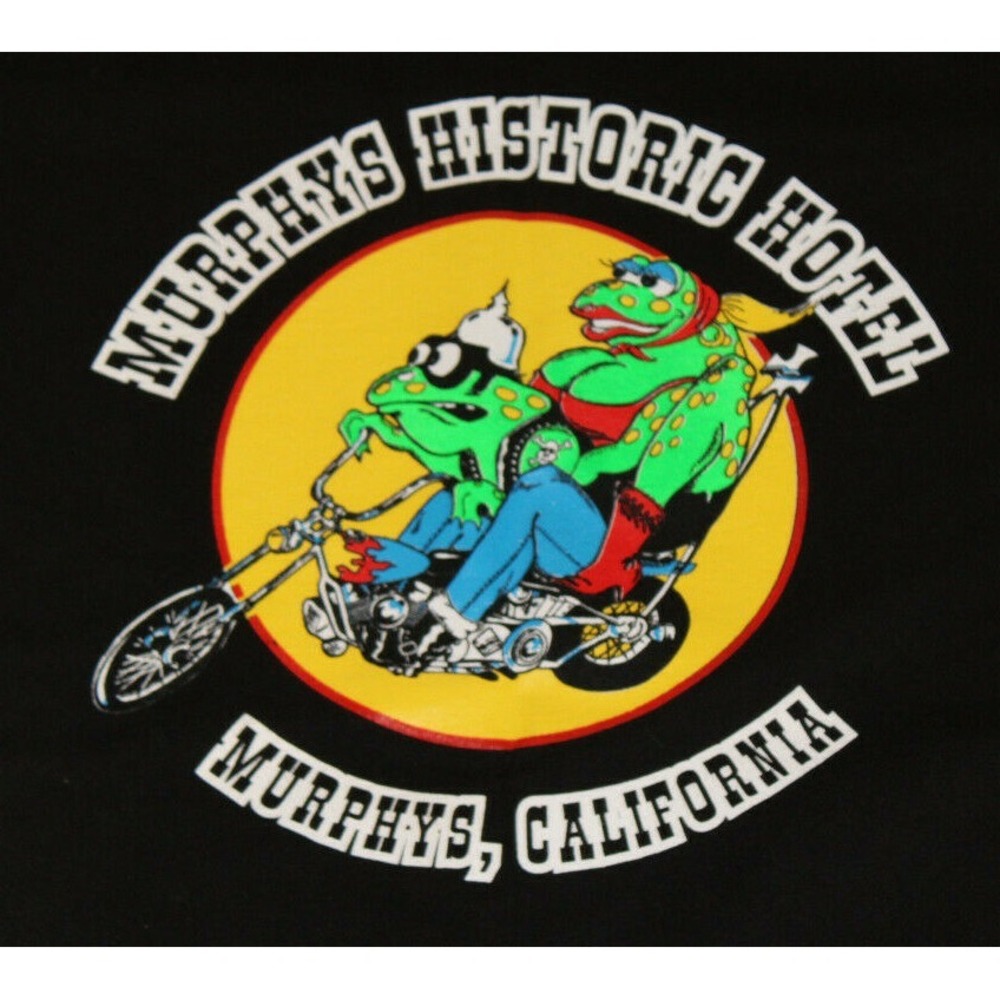 Murphys Historic Hotel black Adult Medium t-shirt Murphys CA chopper toad frog - Picture 2 of 5